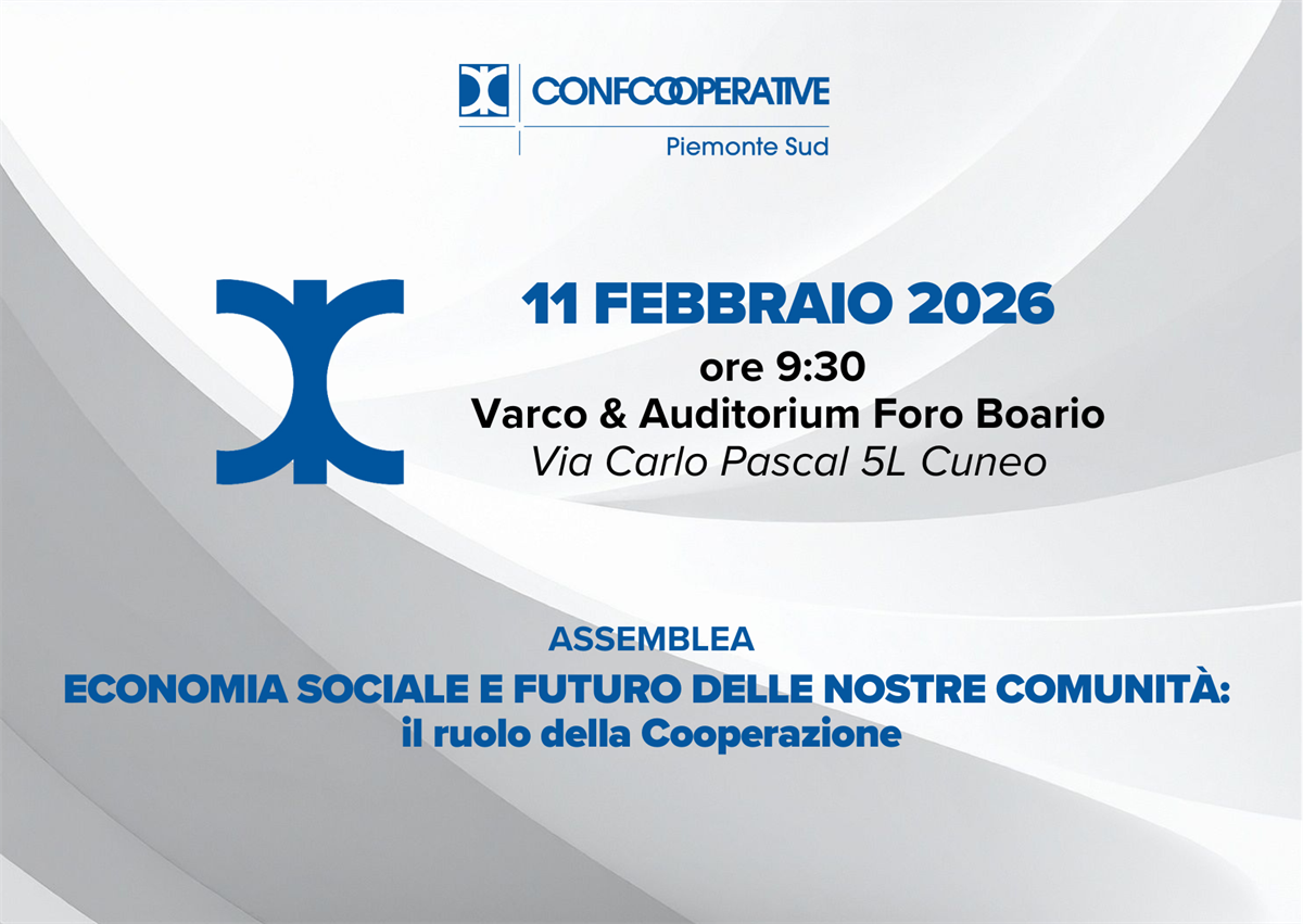 Economia sociale e futuro delle comunità al centro della seconda assemblea di Confcooperative Piemonte Sud