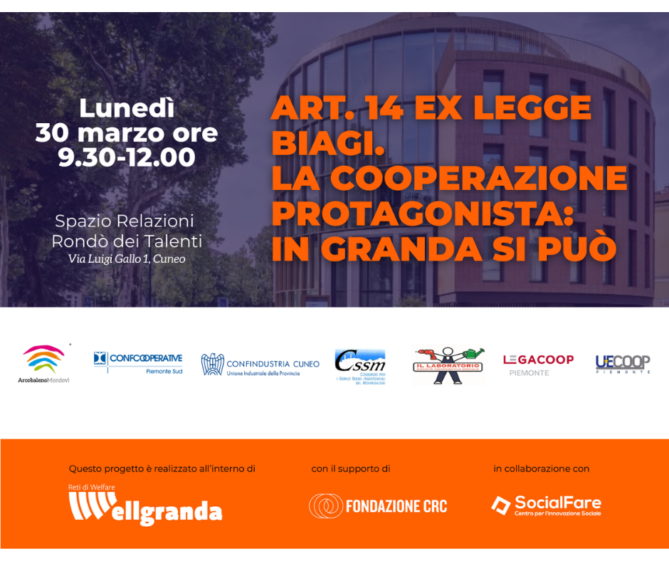 Confcooperative Piemonte Sud promuove il secondo appuntamento di Articolo 14 “In Granda si può!”